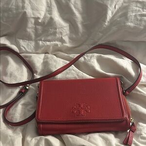 Tory Burch Red Leather Crossbody Bag